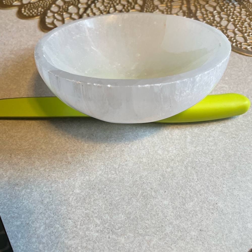 White Selenite Decorative Bowl